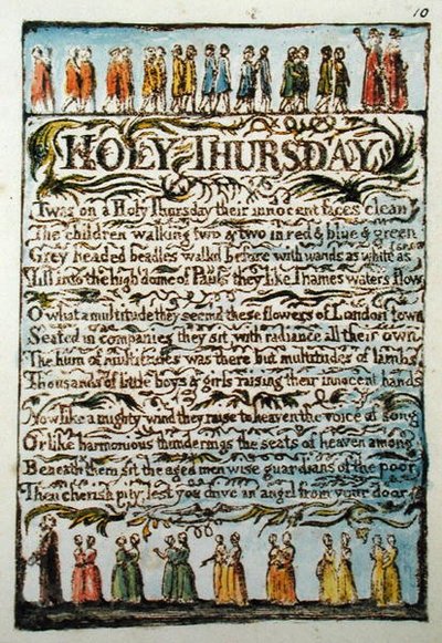 Holy Thursday, tavola 10 (Bentley 19) da Songs of Innocence and of Experience (Bentley Copy L) da William Blake